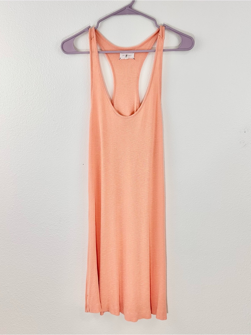 Lou & Peach Small Racerback Tank Dress Ribbed Peach Vacation Beach Summer
